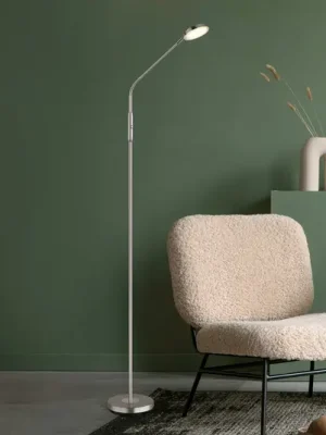 LED stojací lampa Silvio, niklová barva, CCT, stmívatelné Nejlepší Volba
