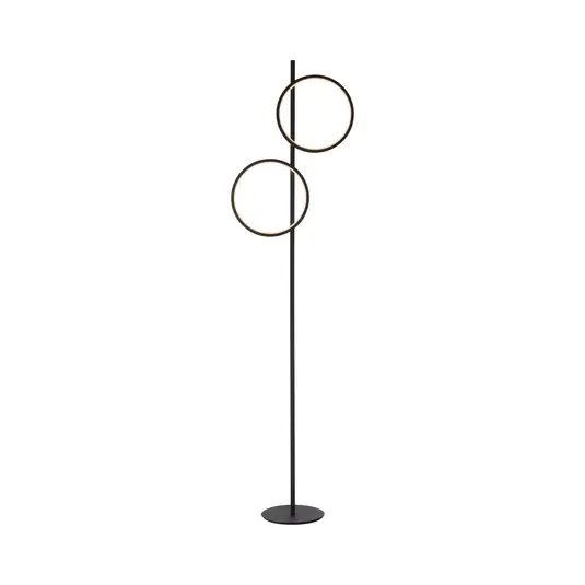 LED stojací lampa Mini-Ritus, černá, železo, 2 kroužky Nová Kolekce