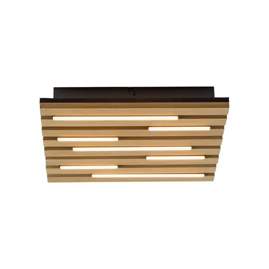 Must-Have LED stropní svítidlo Akustik, 30 x 30 cm, přírodní dřevo, kov