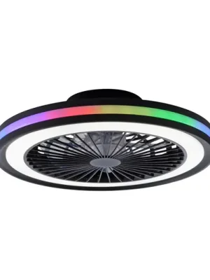 Nakupujte Hned LED stropní ventilátor Brandon, černý, RGBW, CCT, Ø 46,5 cm