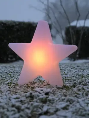 Oblíbený LED dekorativní svítidlo Star na akumulátor, výška 39,5 cm, IP44, bílé, RGBW