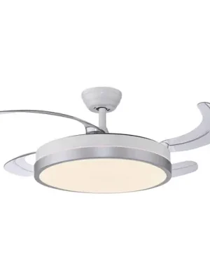 Stropní ventilátor s LED osvětlením Kopta, stříbrný, CCT, s dálkovým ovládáním, Aktuální