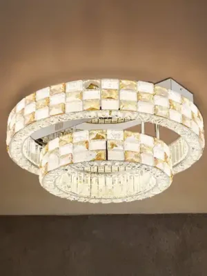 Super Cena LED stropní svítidlo Lidia, jantarová/čirá, sklo, CCT, stmívatelné