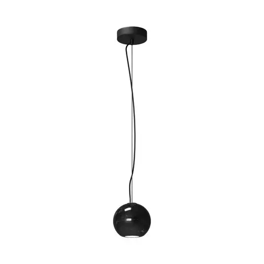 Závěsné světlo BASIC TEXTURE, černé, Ø 12 cm, mramor, GU10 Poslední Šance