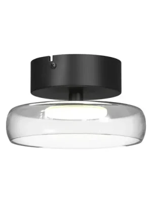 Koupit Online LED stropní svítidlo FLOAT, čiré/černé, Ø 20 cm, sklo/kov