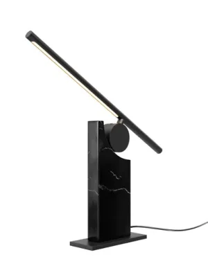 LED stolní lampa MONUMENTO, černá, 42 cm, mramor/kov Výprodej