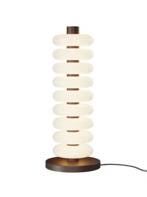 Cenově Výhodný LED stolní lampa Nuvem, hnědá, opálové sklo, výška 55 cm, stmívač
