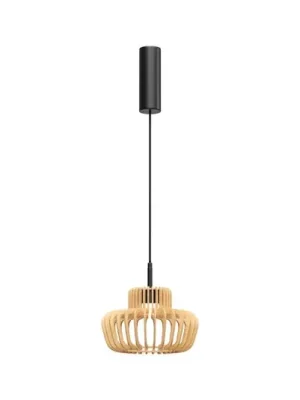 Speciální Cena LED závěsné světlo Namiki, Ø 27 cm, dřevo, CCT, 14 W