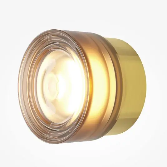 Výhodná Nabídka LED nástěnné světlo OLO, mosaz/jantarová, hladké provedení, Ø 13 cm, CCT