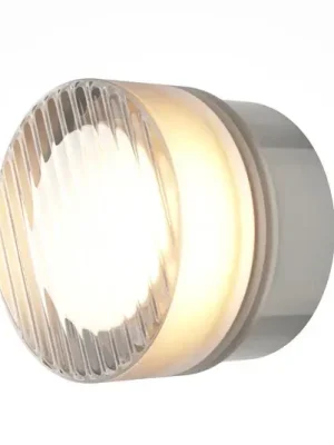 LED nástěnné světlo OLO, platinová/čirá strukturovaná, Ø 13 cm, CCT Hit Sezóny