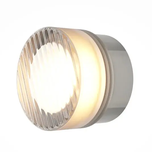LED nástěnné světlo OLO, platinová/čirá strukturovaná, Ø 13 cm, CCT Hit Sezóny