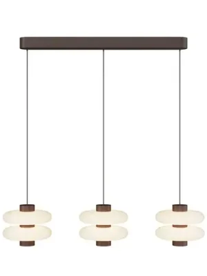 Speciální Cena LED závěsné světlo Nuvem, hnědé, opálové sklo, délka 66 cm, 3 žárovky