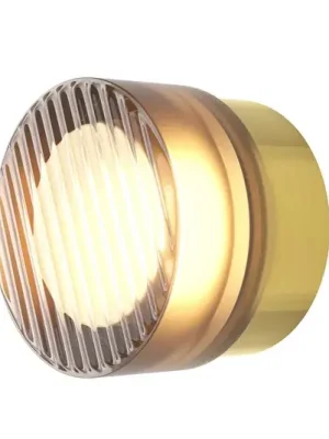 LED nástěnné světlo OLO, mosaz/jantarová struktura, Ø 13 cm CCT Přímo Od Výrobce