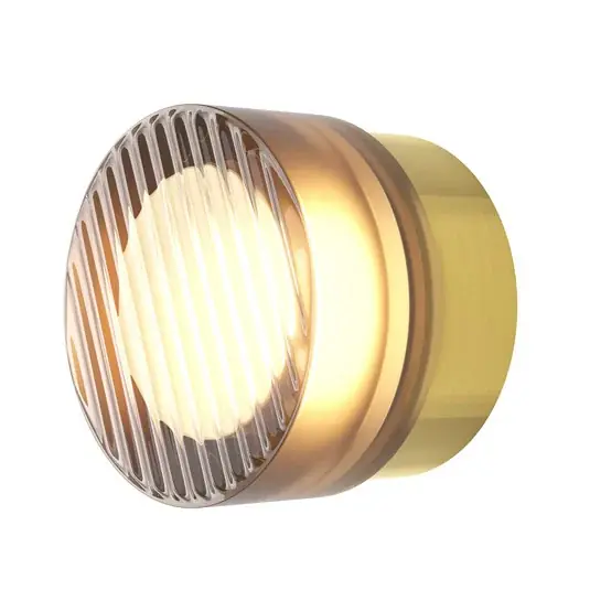 LED nástěnné světlo OLO, mosaz/jantarová struktura, Ø 13 cm CCT Přímo Od Výrobce