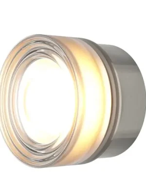 Cenový Hit LED nástěnné světlo OLO, platinová/čirá hladká, Ø 13 cm, CCT