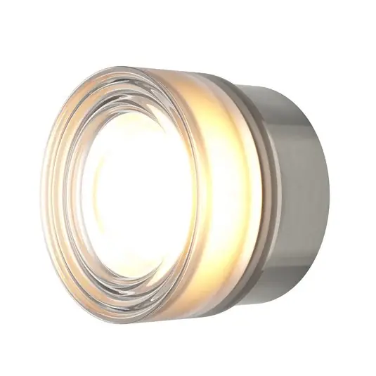 Cenový Hit LED nástěnné světlo OLO, platinová/čirá hladká, Ø 13 cm, CCT