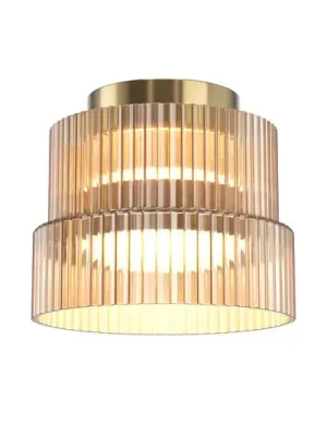 Oblíbený LED stropní svítidlo SCALA, hnědá/bronzová, Ø 15 cm, sklo, stmívatelné