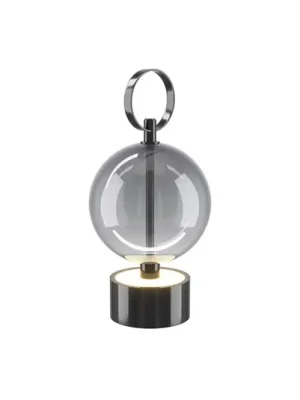 LED stolní lampa na baterie DOUBLE MOON, kouřově šedá, výška 25 cm, sklo Objednat Nyní
