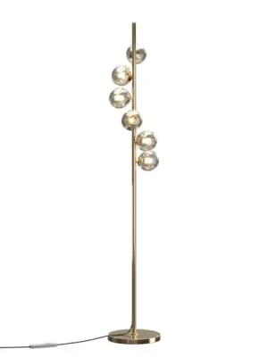 Ihned K Objednání Stojací lampa Dallas, zlatá/hnědá, výška 150 cm, 6 žárovek, stmívač