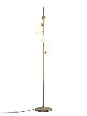 Stojací lampa Dallas, zlatá/bílá, výška 150 cm, 6 žárovek, stmívač Omezená Nabídka