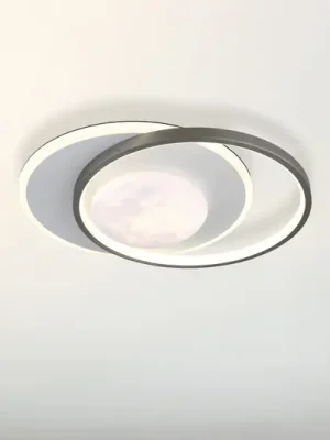 Ověřený LED stropní svítidlo Moon, černá/šedá, kov, 37 cm
