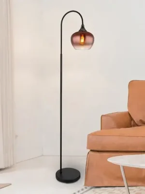 Stojací lampa Maxy, měď/černá, sklo, výška 150 cm, E27 Značkový
