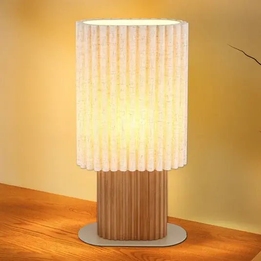 Přímo Od Výrobce Stolní lampa Jannie, přírodní/hnědá/písková, plátno, 45 cm, E27