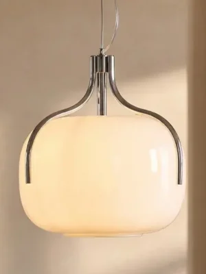 Víkendová Akce Závěsné světlo Lucande Christo, Ø 42 cm, chrom/bílá, sklo
