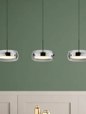 Super Cena LED závěsné světlo Livion, kouřově šedé/černé, sklo, 85 cm