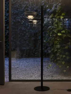 Přímo Od Výrobce LED stojací lampa Flos Nocturne F1 Bowl, černá, výška 206 cm