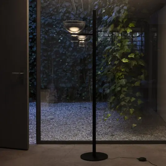 Přímo Od Výrobce LED stojací lampa Flos Nocturne F1 Bowl, černá, výška 206 cm