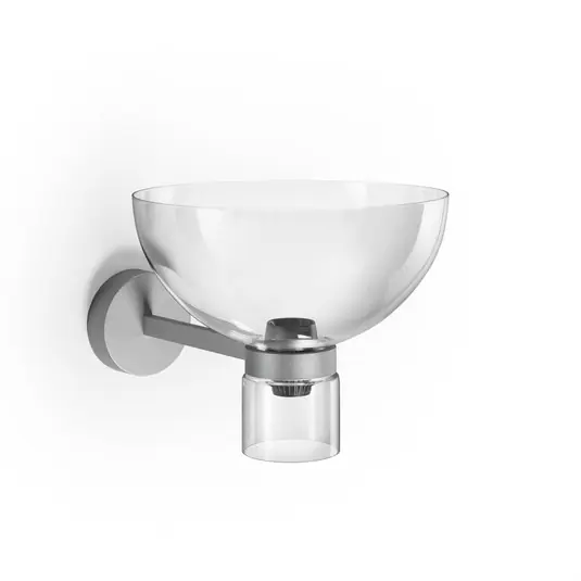 Nástěnné světlo FLOS Nocturne Bowl, stříbrné, sklo, stmívatelné Vysoce Kvalitní