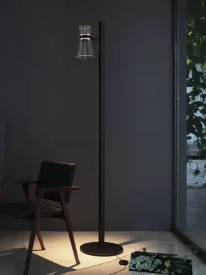 Ověřený LED stojací lampa Flos Nocturne F1 Cone, černá, 1 žárovka, 206 cm