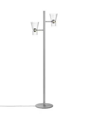 LED stojací lampa Flos Nocturne F2 Cone, stříbrná, 2ramenná, 206 cm Omezená Nabídka