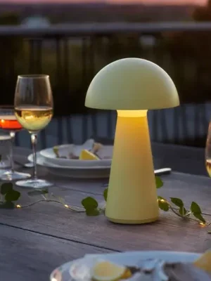 LED stolní lampa Sam na akumulátor, žlutá, plast, výška 28 cm, IP54 Nová Kolekce