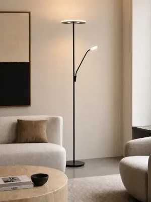 Tovární Cena LED stojací lampa Lucande Raymond, černá, CCT, lampa na čtení