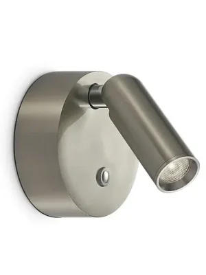 Nabíjecí LED nástěnné bodové svítidlo IDEAL LUX Bean, nikl, šířka 8 cm Dokud Zásoby Vydrží