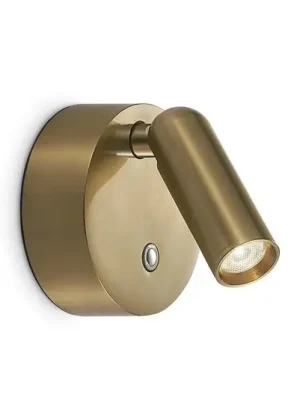 Novinka Akumulátorové nástěnné bodové svítidlo IDEAL LUX Bean, mosaz, šířka 8 cm