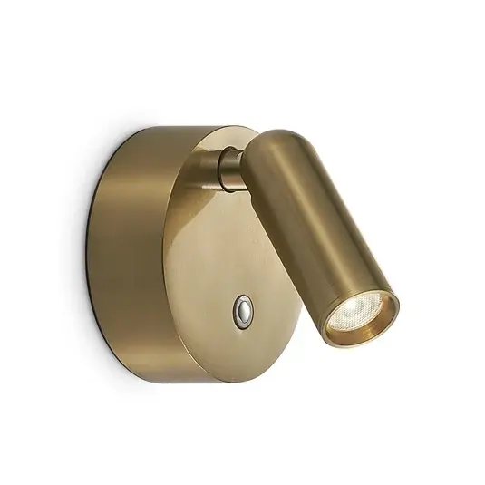 Novinka Akumulátorové nástěnné bodové svítidlo IDEAL LUX Bean, mosaz, šířka 8 cm