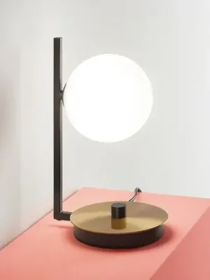 Stolní lampa IDEAL LUX Birds, černá/mosaz, výška 26 cm, kov Nejlepší Volba
