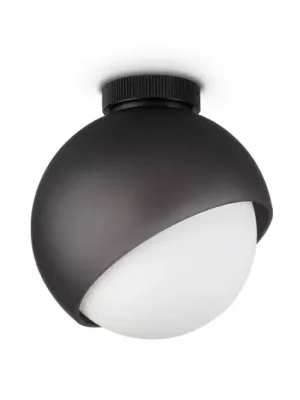 Nová Kolekce Stropní světlo IDEAL LUX Bloom, Ø 22 cm, černé, kov/sklo