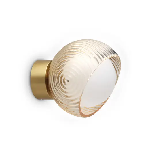 Nástěnné světlo IDEAL LUX Bloom, mosazná barva, Ø 12 cm, kov Nejlepší Cena