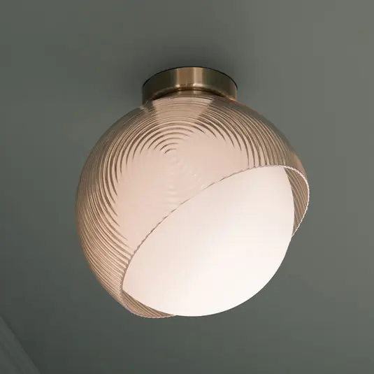 Stropní světlo IDEAL LUX Bloom, Ø 22 cm, mosaz, kov/sklo Cenová Bomba