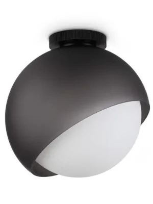 Stropní světlo IDEAL LUX Bloom, Ø 30 cm, černé, kov/sklo Sleva