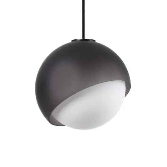 Závěsné světlo IDEAL LUX Bloom, Ø 22 cm, černé, kov/sklo Poslední Šance