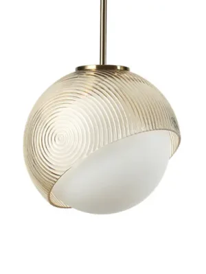 Přímo Od Výrobce Závěsné světlo IDEAL LUX Bloom, Ø 22 cm, mosaz, kov/sklo
