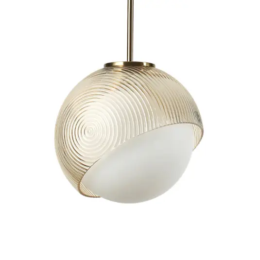 Přímo Od Výrobce Závěsné světlo IDEAL LUX Bloom, Ø 22 cm, mosaz, kov/sklo