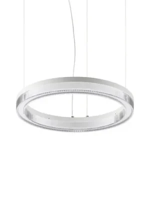 Závěsné světlo IDEAL LUX Crown, průměr 40 cm, bílé, kovové Levný