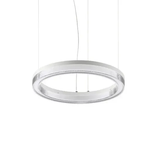 Závěsné světlo IDEAL LUX Crown, průměr 40 cm, bílé, kovové Levný