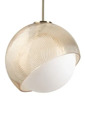Nakupujte Hned Závěsné světlo IDEAL LUX Bloom, Ø 30 cm, mosaz, kov/sklo